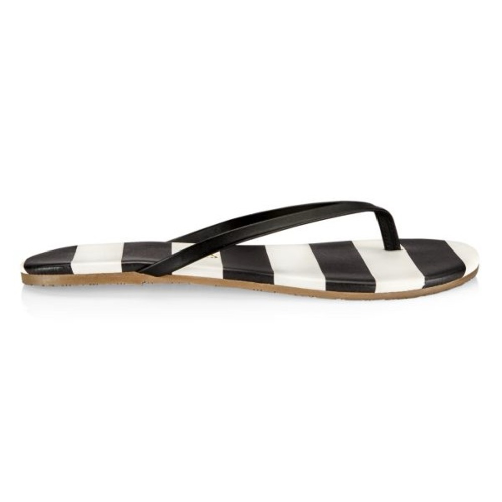 TKEES x Alice + Olivia Lily Black and White Striped Sandals